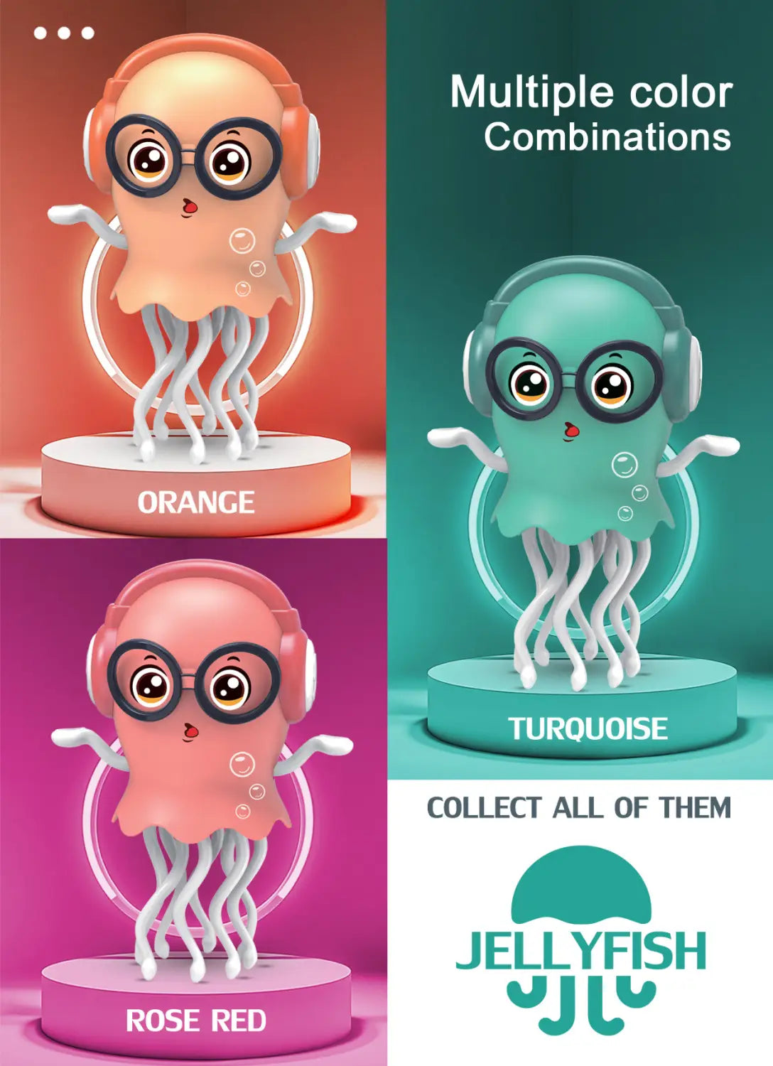 Dancing Jellyfish Toys for Kid Automatic Obstacle Avoidance Crawling Walking Electric Jellyfish with Light Music Christmas Gifts