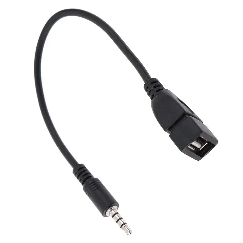 3.5mm black car Aux audio cable to USB audio cable car electronics for Play Music car audio cable USB headphone converter