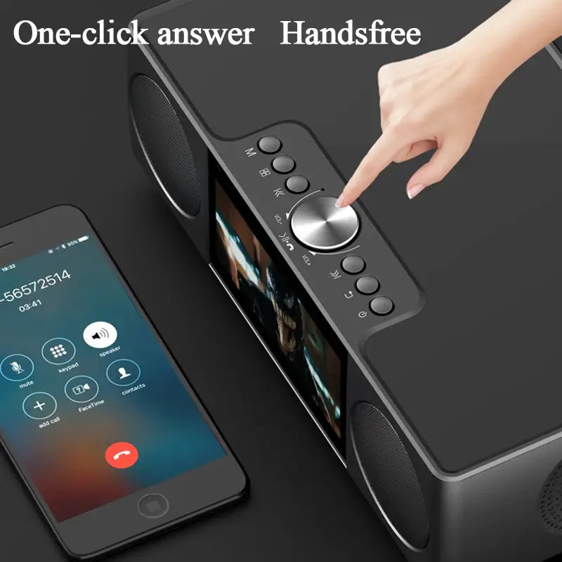 Video Bluetooth speaker Home Theater K-Song Record Sound Music System with AUX USB TF Alarm Clock Fm Radio LED Display 8000 mAh