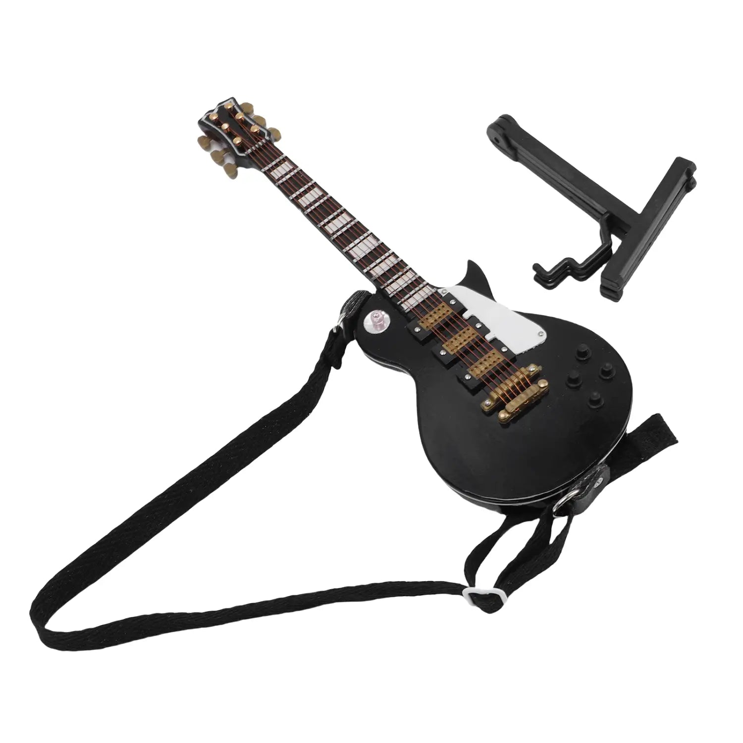 18cm Miniature Electric Guitar Model with Stand and Case Wooden Musical Instruments Ornament for Home Desk Shelves Decoration