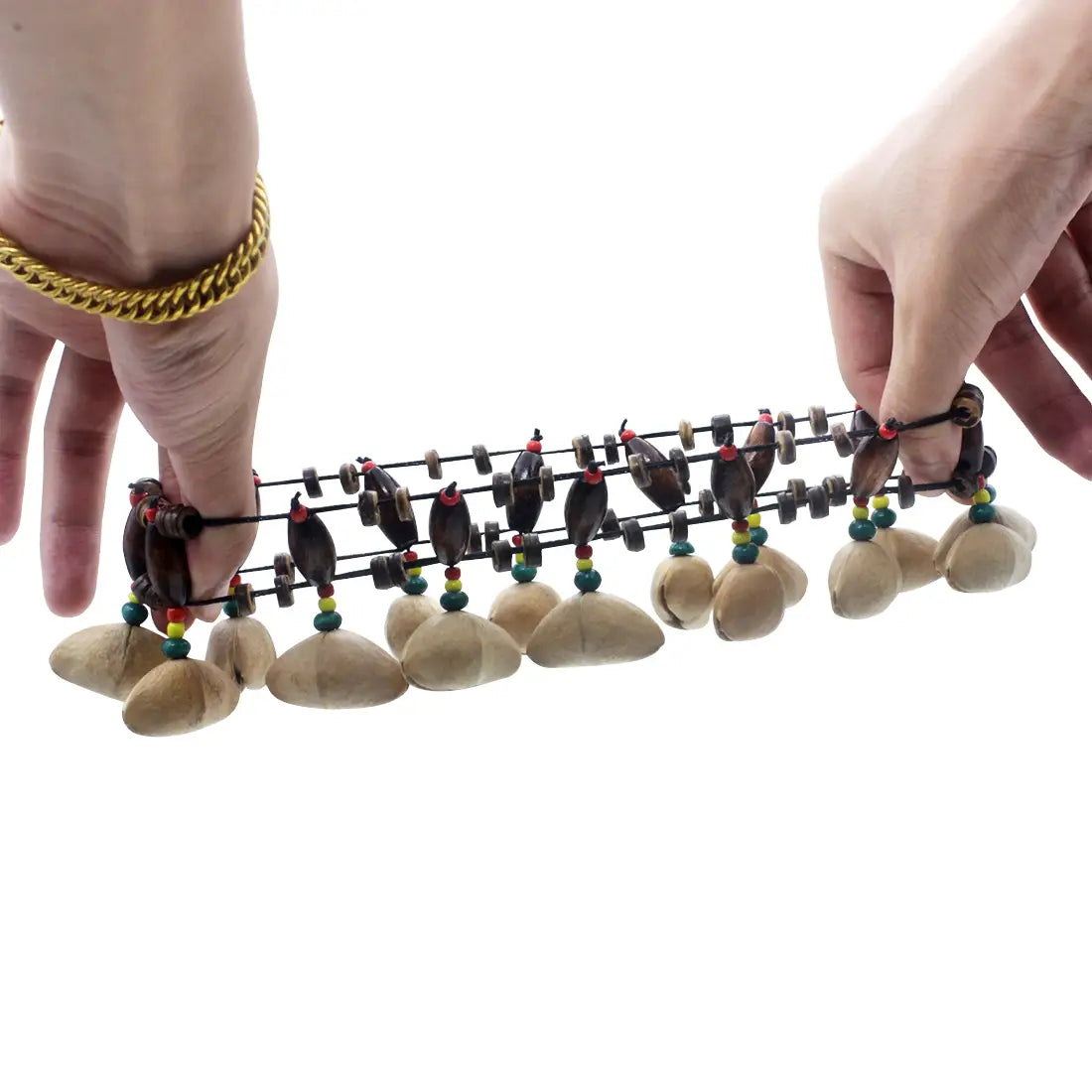 Handbells Handmade Nuts Shell Bracelet Handbell for Djembe African Drum Conga Percussion Accessories Gift Musical Instrument