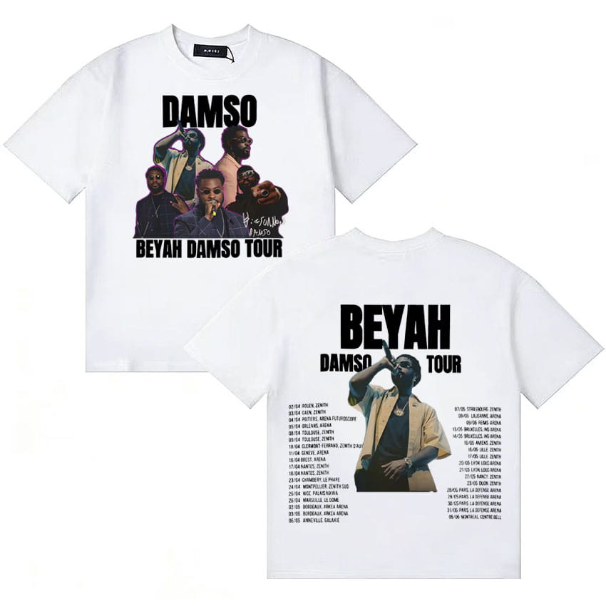 Summer Singer Damso 2026 Fashion T Shirt Men Women Hip-Hop French Rapper High Quality Streetwear Double Sided Tops Y2k Teenagers