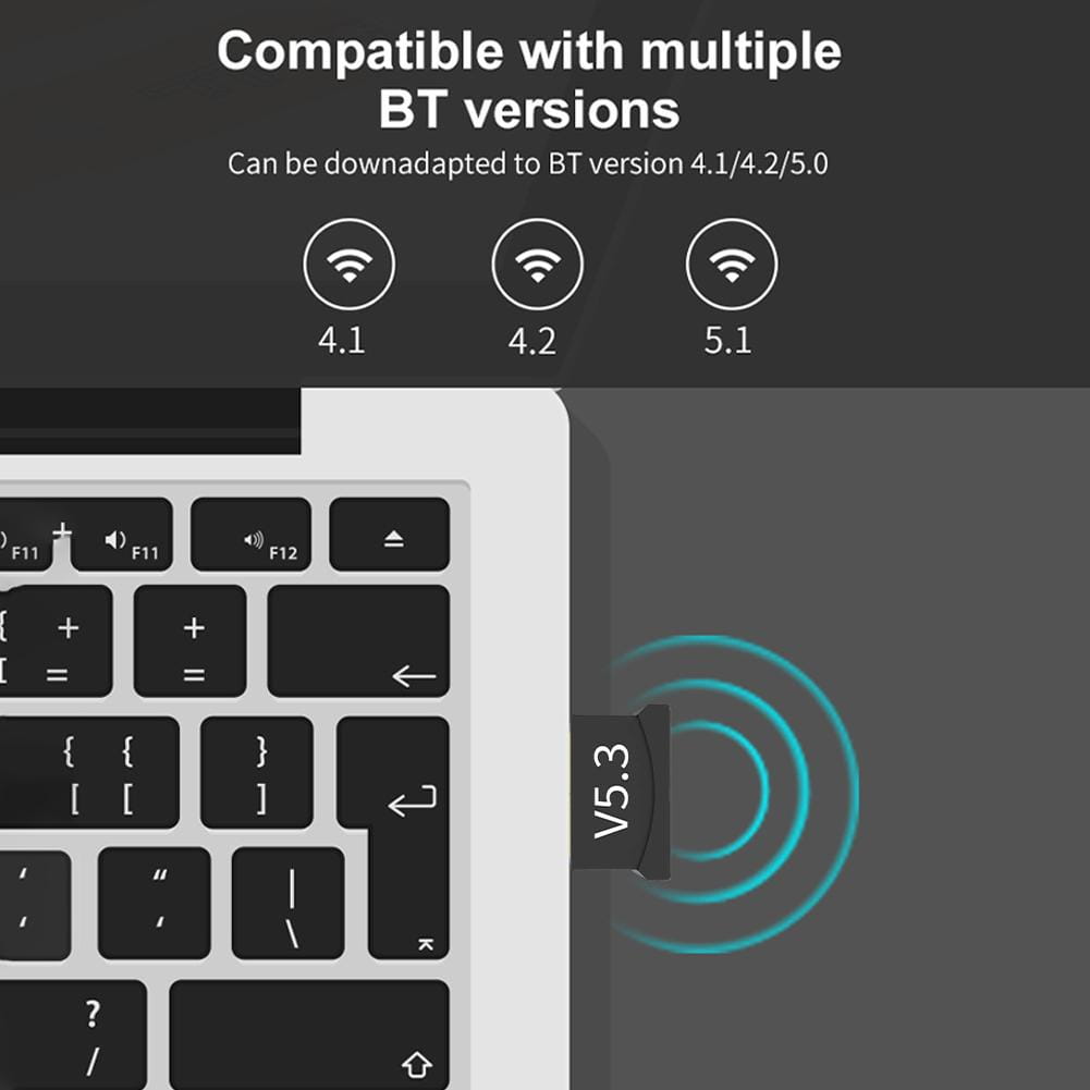 Wireless USB Bluetooth 5.3 Adapter Bluetooth 5.3 Transmitte Music Receiver Adaptador for Computer PC Laptop Earphone Mini S F8S1