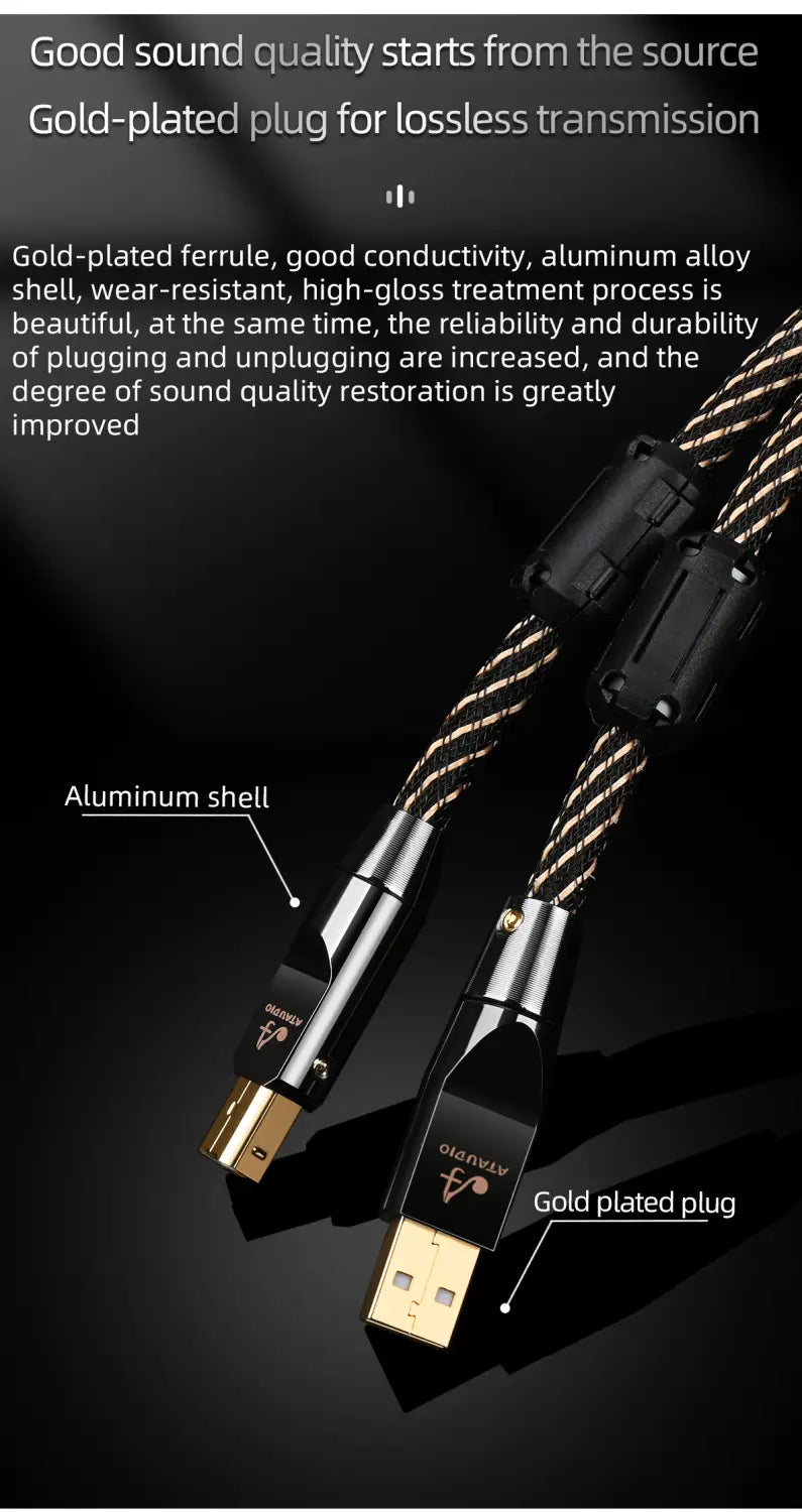 Canare HiFi USB OTG Cable 6N OFC Type C to Type B USB Cable Type A to B Audio Cable for Decoder DAC Sound Card