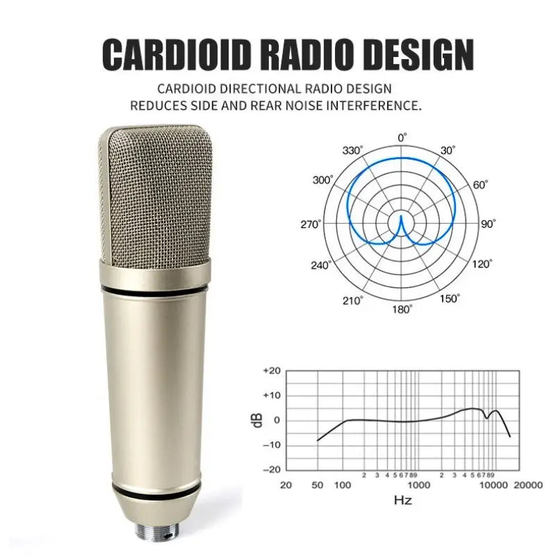 192KHz 24 Bit Professional Condenser Studio Microphone Headset USB Audio Interface Sound Card Set for Podcast Recording