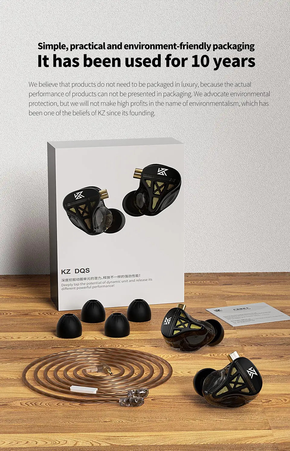 KZ DQS Metal Wired Earphones With Microphone In Ear Earbuds Headphones HiFi Bass Monitor Sport Music Stereo Detachable Headset