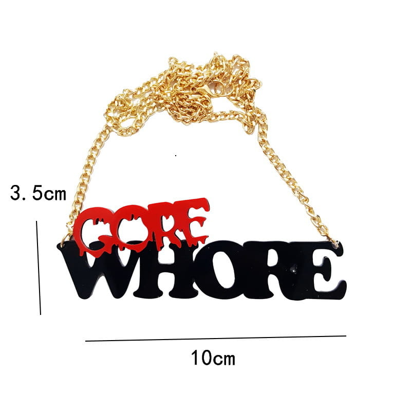 European Dark Black Letter Halloween ZOMBIE boo WITCH Hip Hop Letter Necklace Street Trend Hip Hop Halloween Party Necklace