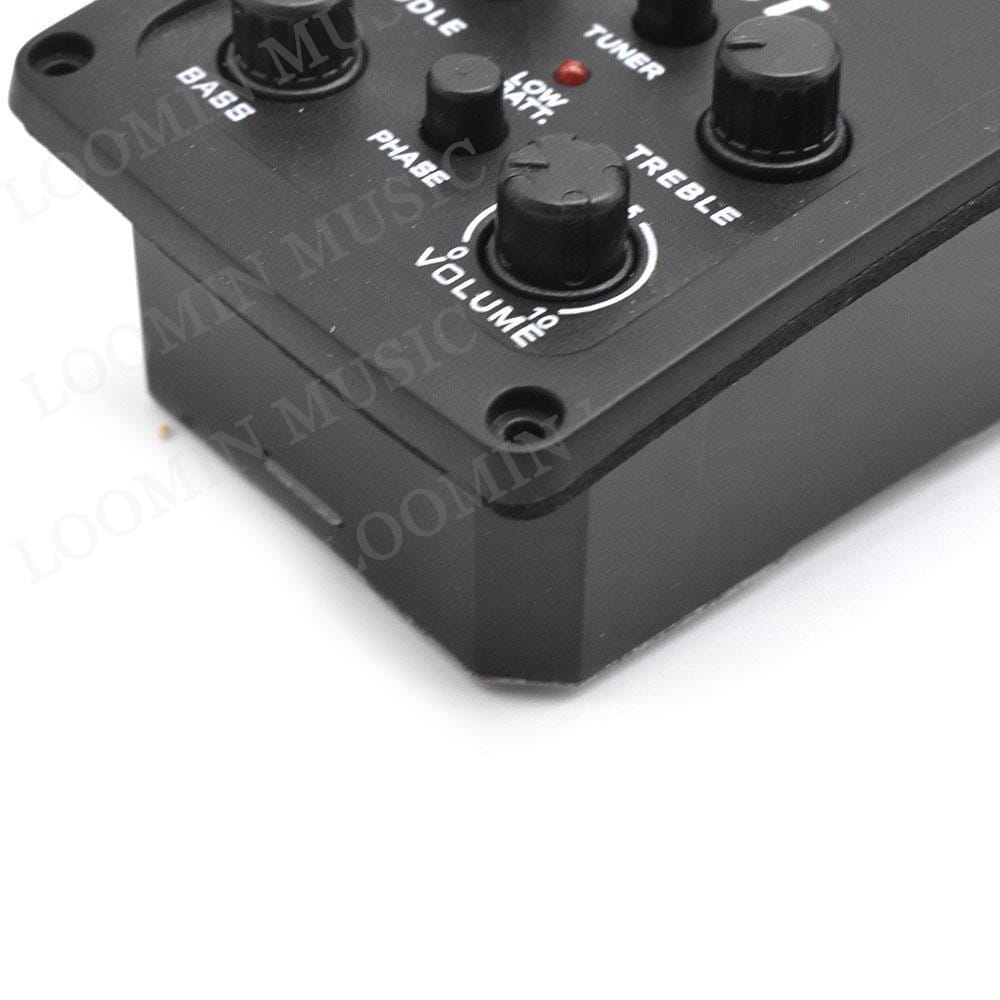 3 Bands Guitar Pickup Folk Guitar Preamp EQ with Tuner for Acoustic Guitar