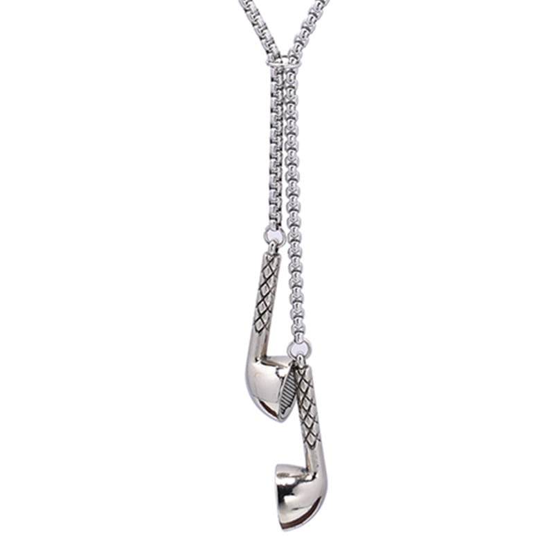 Fashion Hip-Hop Rock Trend Music Headphones Earplugs Metal Pendant Necklace Men and Women Punk Hip-Hop Party Jewelry