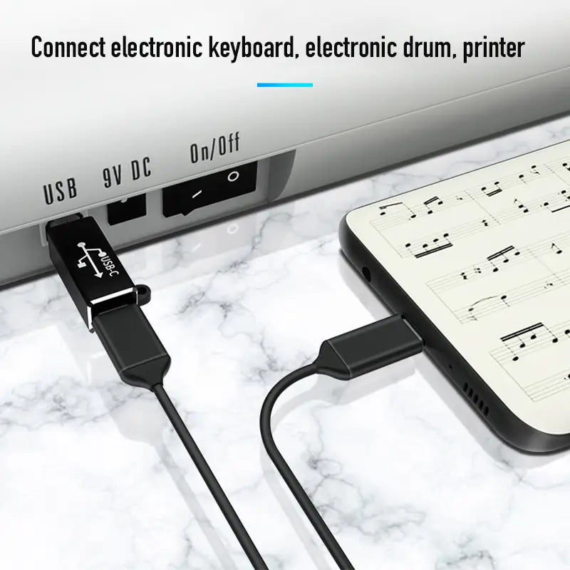 Type C USB Female to USB-B Male Adapter for Printer Scanner Converter USB-C Data Transfer Adapter for MIDI Controller Keyboard
