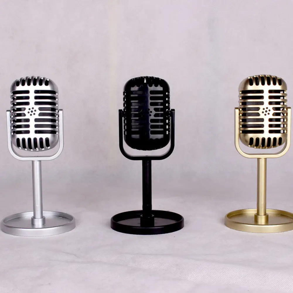 Simulation Classic Retro Dynamic Vocal Microphone Vintage Style Mic Universal Stand For Live Performanc Karaoke Studio Recording