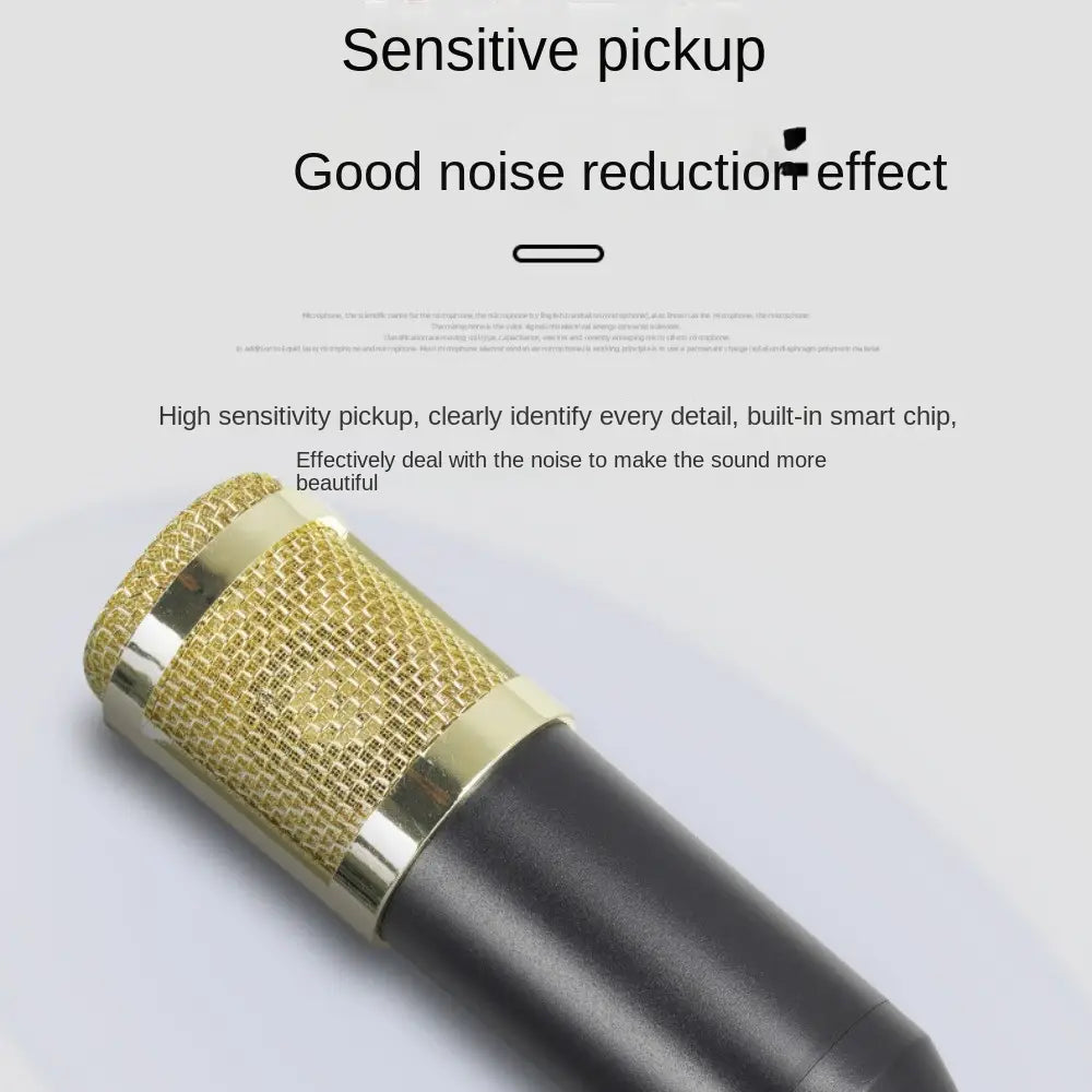 BM800 Condenser Microphone Kit Computer Sound Card Mobile Phone Audio Mixer Streaming USB External Sound Card Studio Recording