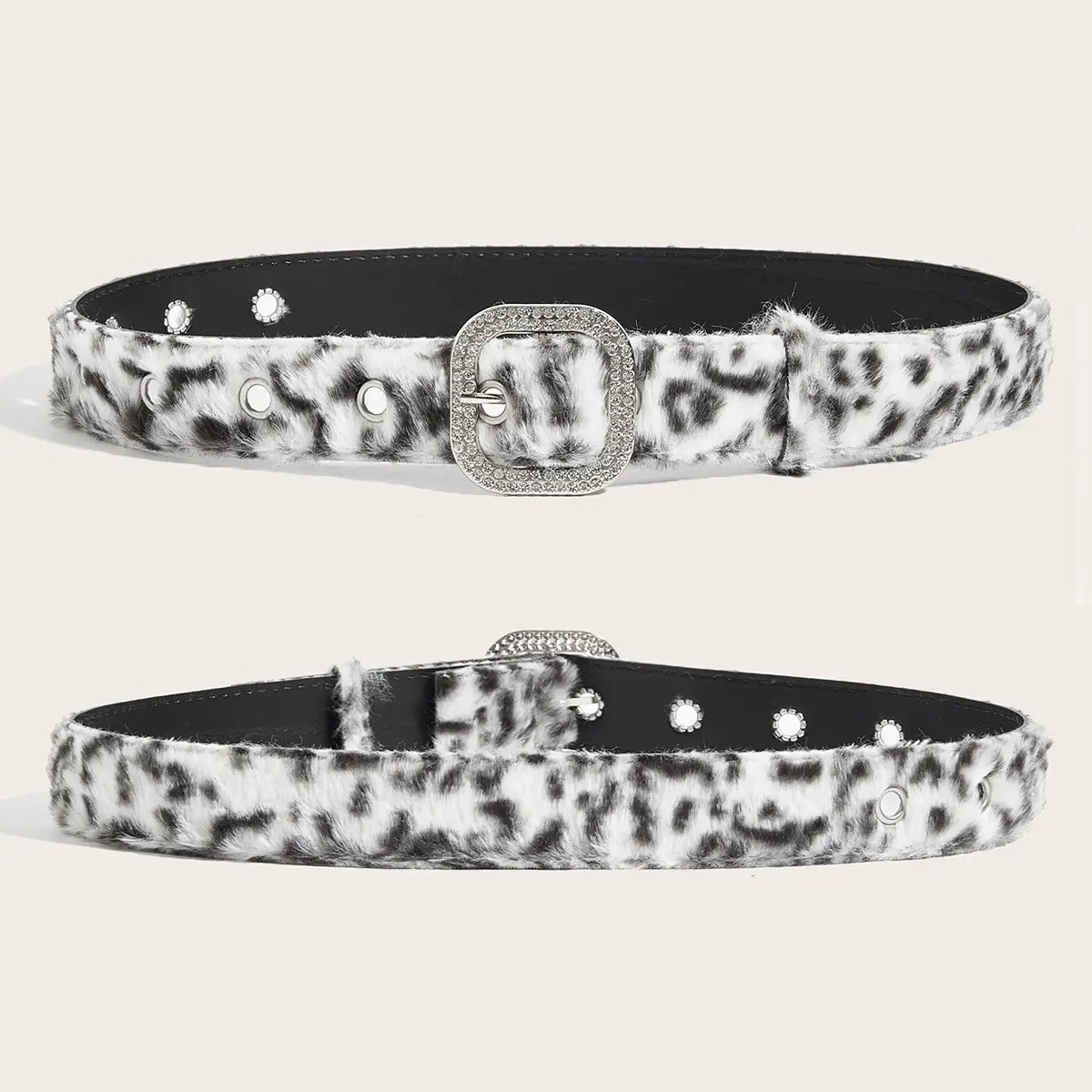 Gothic Y2K Women Belts Fashion Artificial Vivid Animal Fur Waistband Ladies Hip hop Punk Accessories Pink Jeans Waistband winter