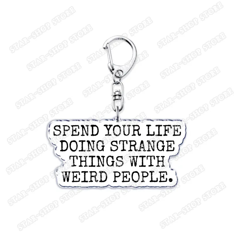 Hot TV Show Elements Keychain Accessories Bag Stuck in The Upside Down Will Byers Eleven Mike Jim Keyrings Jewelry Fans Gifts