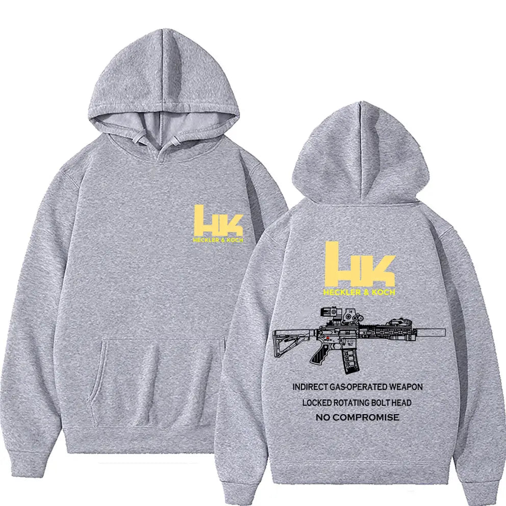 Heckler & Koch HK Fashion M4 Gun Design Men’s Casual Retro Trend Pullover Streetwear Autumn and Winter Warm Hoodie