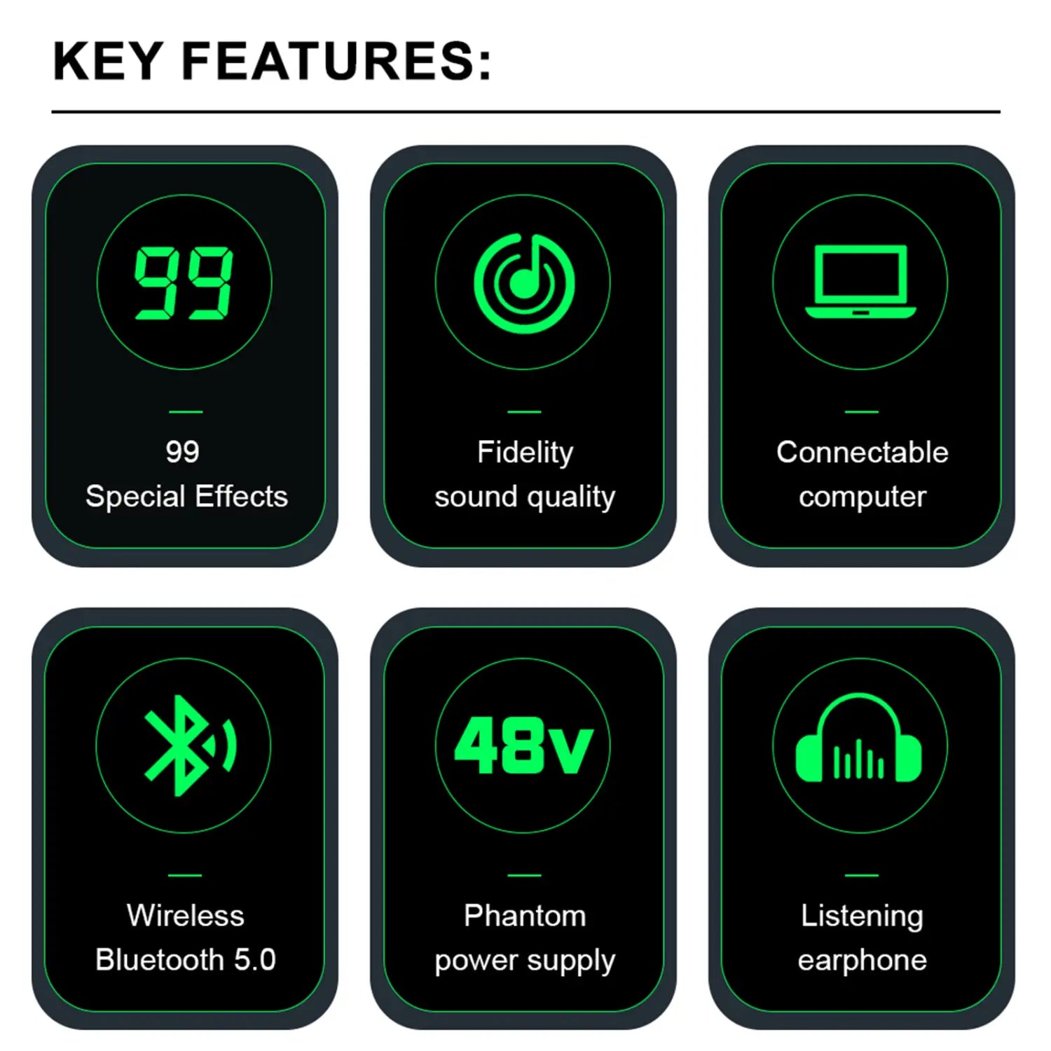 KDES KP4 Audio Mixer 4 Channel 99 DSP Effect Record PC 48V Phantom Power USB Sound Mixers Bluetooth DJ Console Mixing for Karaok