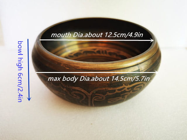 Yoga Healing Meditation Musical Instruments Tibetan Singing Bowl Five Buddhas Brass 10cm 14cm 17cm