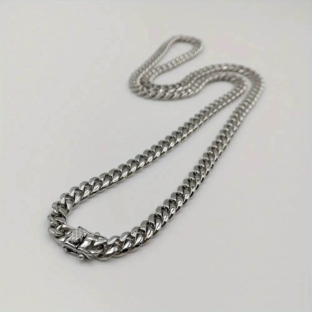 8mm Hip Hop 316 Stainless Steel Jewelry Miami Cuban Link Chain for Men Woman Rapper Rock Waterproof Necklace Jewelry
