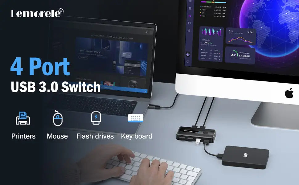 USB KVM Switch Adapter USB 3.0 Switcher 2 Input 4 Output USB Switch KVM Switcher Printer Sharer For Computer Keyboard