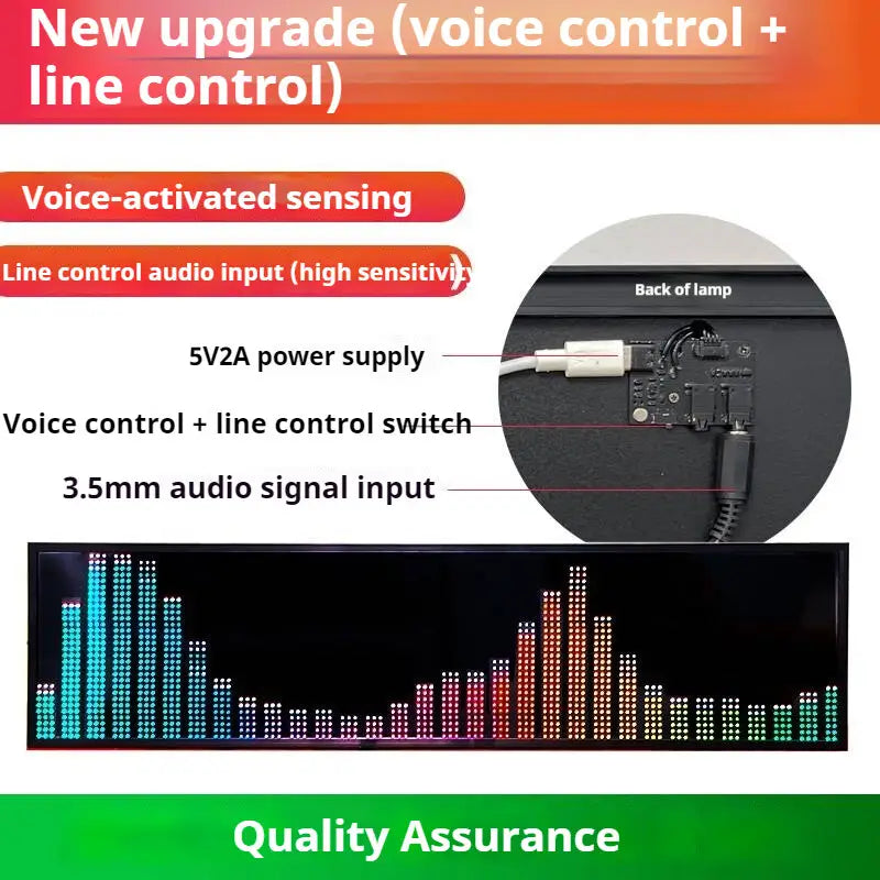 Professional Music Rhythm Spectrum Display RGB Full-color Pick up Light Desktop Ornament Music Atmosphere Light