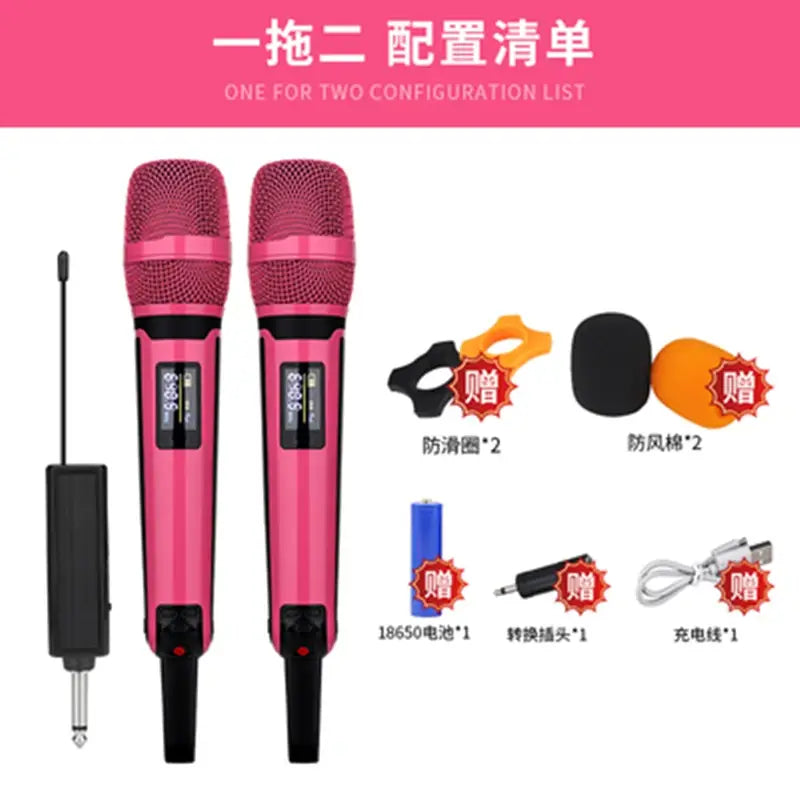 Wireless Karaoke Microphone Dynamic UHF Home Studio Recording for Computer Audio Professional DJ Conference Mic Recharge 2023