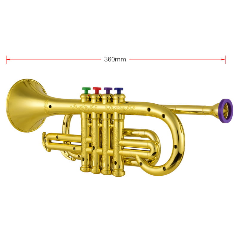 Simulated Trumpet Music Wind Instrument with 4 keys Can be Played Environmentally Friendly ABS Material for Entertainment