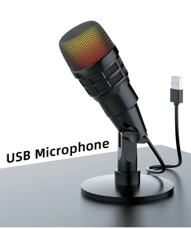 Computer Microphone For PC Mac notebook Podcast USB Microphone For Live Streaming Karaoke Noise Cancelling Gaming Condenser Mic