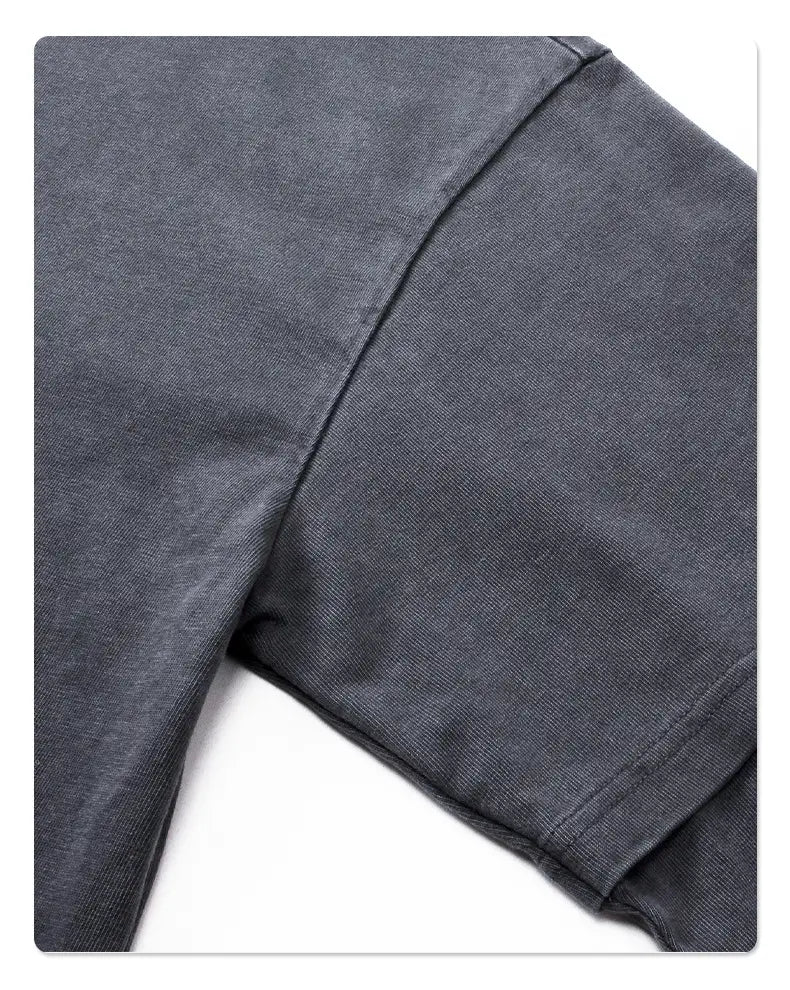 2024 Hip Hop Retro Fake Two Piece Rough Edge Round Neck Long Sleeve T-shirt for Men Washing Streetwear Trendy Baggy Tshirts Y2k