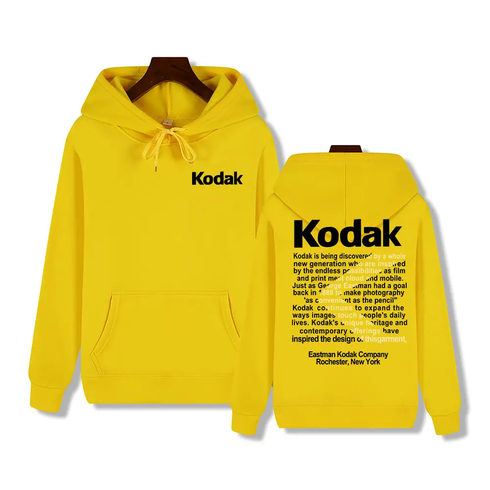 Kodak Brand New Retro Trend Y2K Print Fashion Men‘s Sportswear Autumn Winter Daily Street Casual Comfortable Loose Sports Hoodie