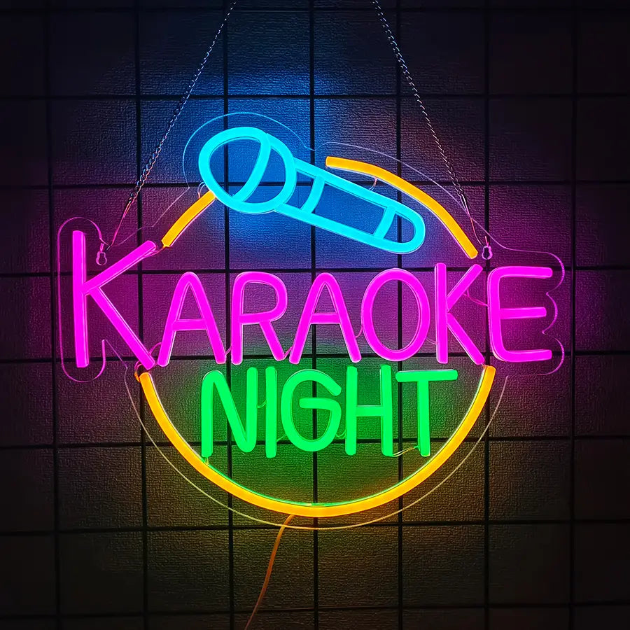 Karaoke Party Neon Sign For Wall Decor,Led Neon Light For Music Studio Decor,Man Cave,Game Room,Party,Bar,Club,Gift For Friends