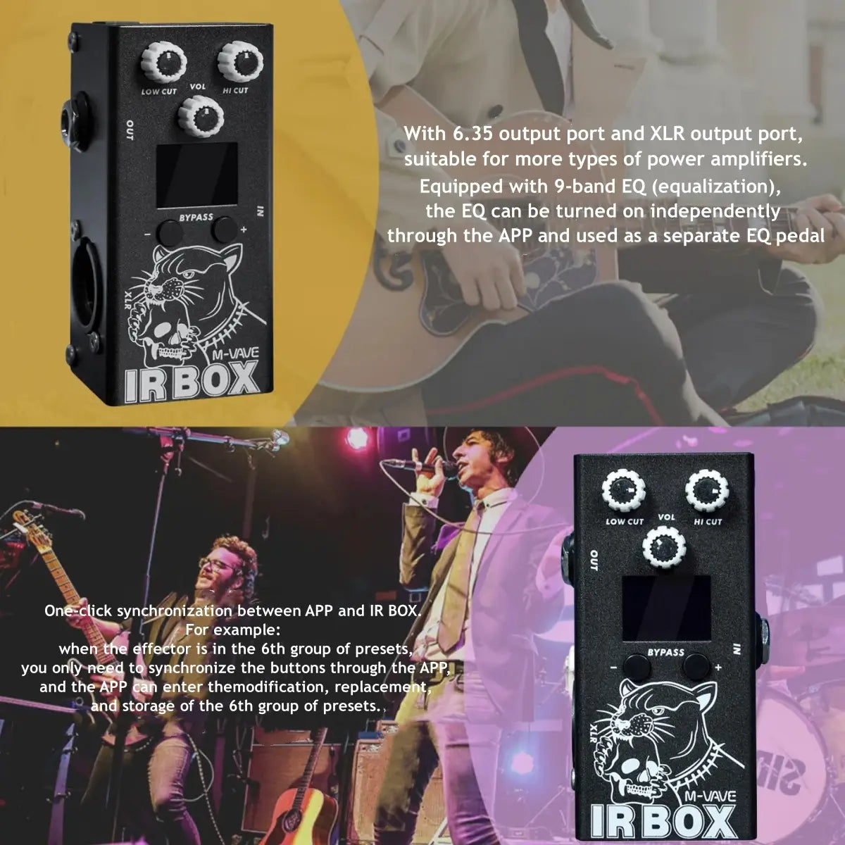 M VAVE Guitar Pedal Effectr IR BOX (Cabinet Simulator +IR Loader) Highly Restored Various Classic Speaker Box Sound support APP