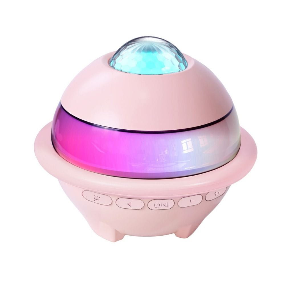 Karaoke Machine Mini Bluetooth Speaker with Projector Night Light Subwoofer Wireless Dual Microphones Stereo Surround Singing