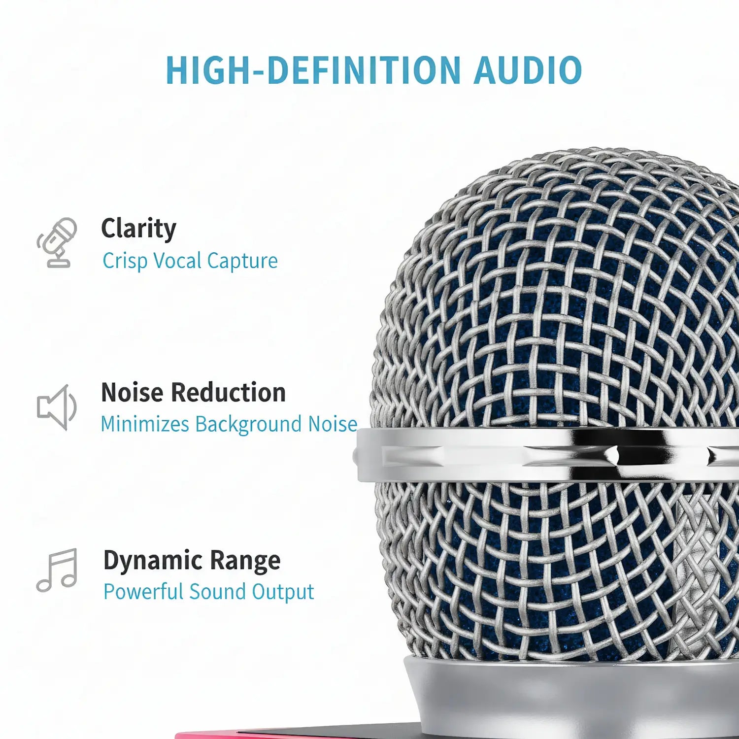 Wireless Bluetooth Karaoke Microphone Speaker Portable KTV System Support TF Card/USB/FM Radio/4 Voice Change/LED Lights