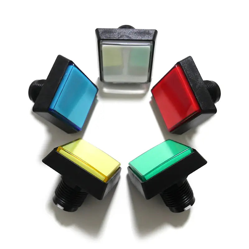 10pcs 51*51mm Square Lighted Buttons Illuminated Push Button With Micro Switch for Arcade Music Game Machine 5 Colors