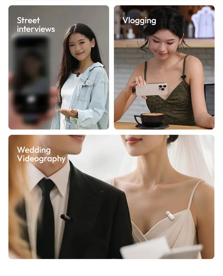 Ulanzi J12 Wireless Lavalier Microphone Audio Video Recording Mini Mic Plug Play For Smartphone Android iPhone Live Broadcast