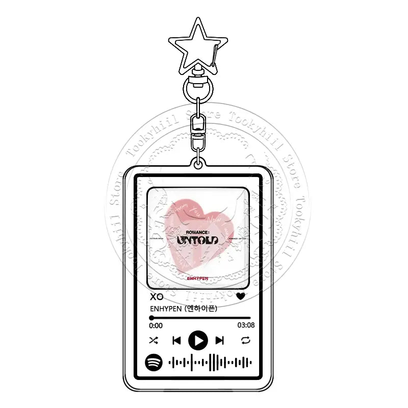ENHYPEN Music Keychain Main Song Kpop Idea Bag Decorate Accessories Keyring Pop Songs No Doubt Pendant Girl Birthday Gift
