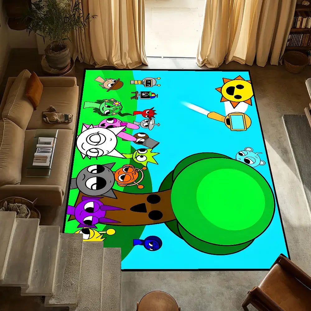 S-Sprunki Incredibox Door Mat Anti-Slip Kitchen Bedroom Music Game Handmade Tufted Rug Carpet Living Room Entrance Decoration