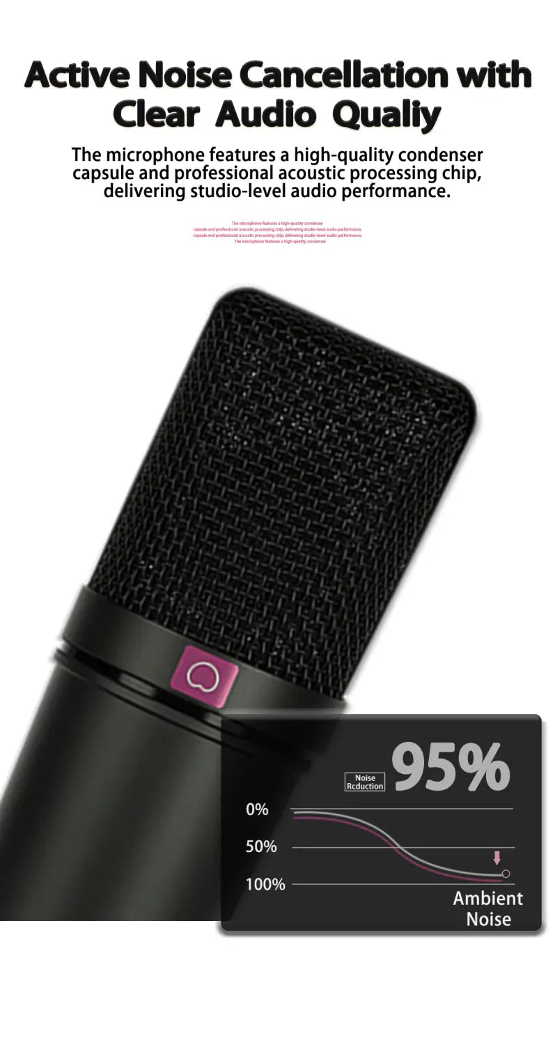LN-87 Metal Design High Quality Sound Condenser Microphone Studio Professional Recording Mic with Shockproof Holder&XLR Cable