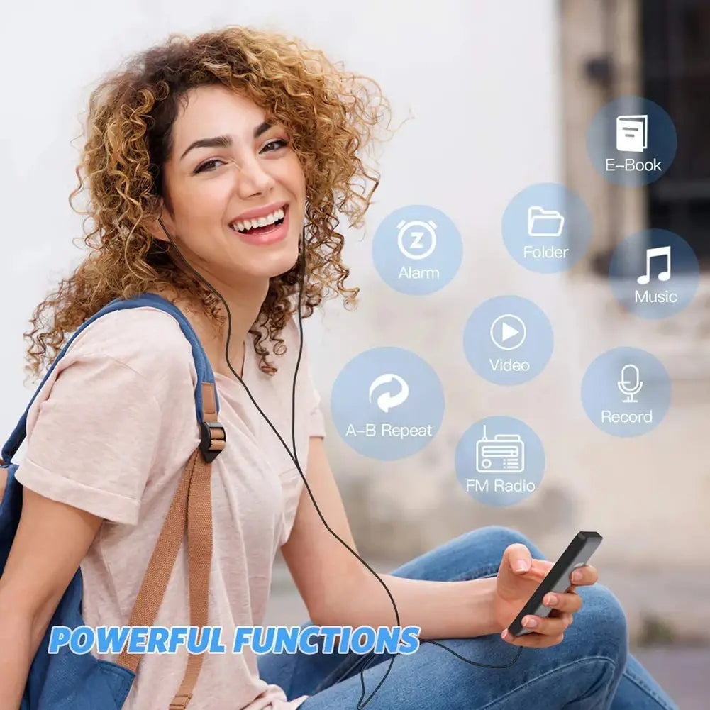 Type-C Port MP3 Bluetooth Player Fast Charging 5.4 Bluetooth Version Running Fitness Exercise Walkman Scalable Memory Card