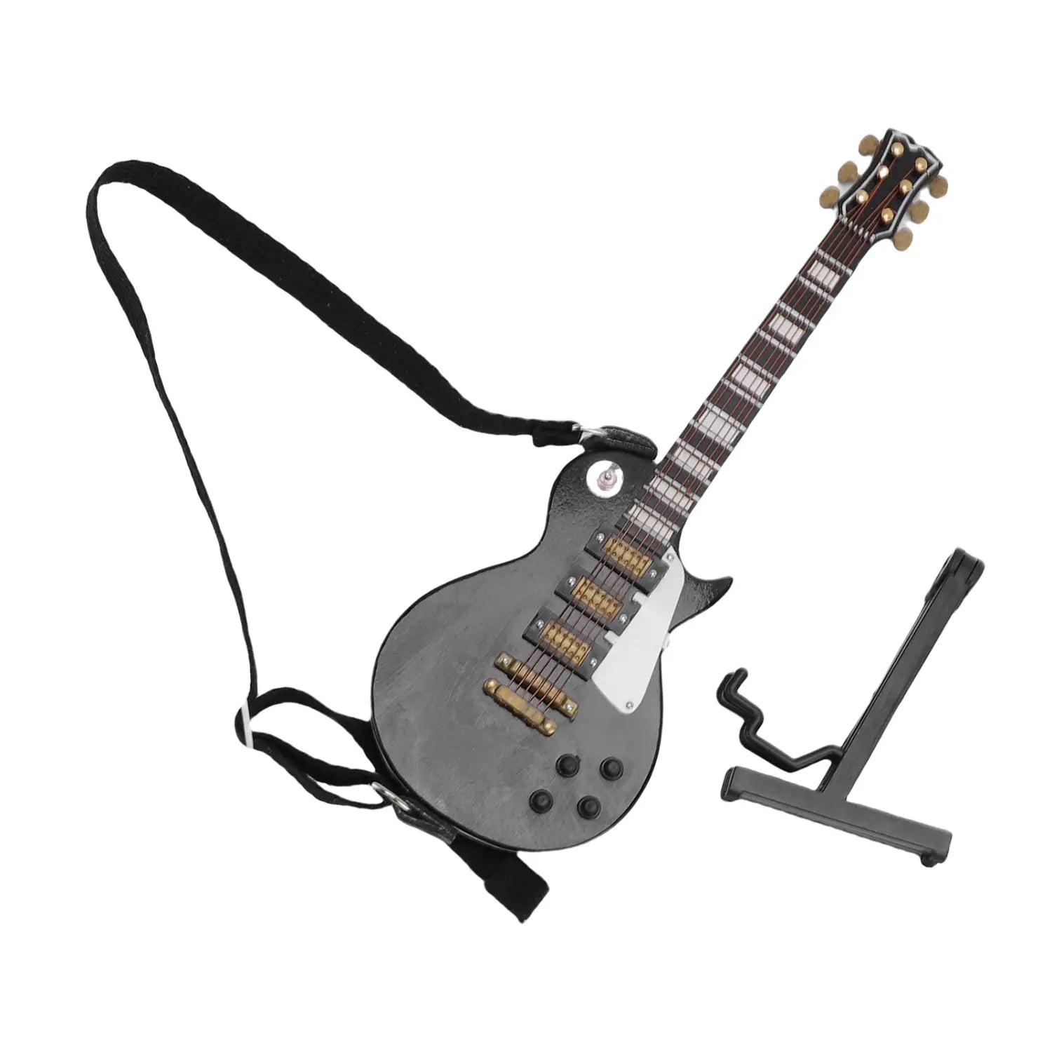 18cm Miniature Electric Guitar Model with Stand and Case Wooden Musical Instruments Ornament for Home Desk Shelves Decoration