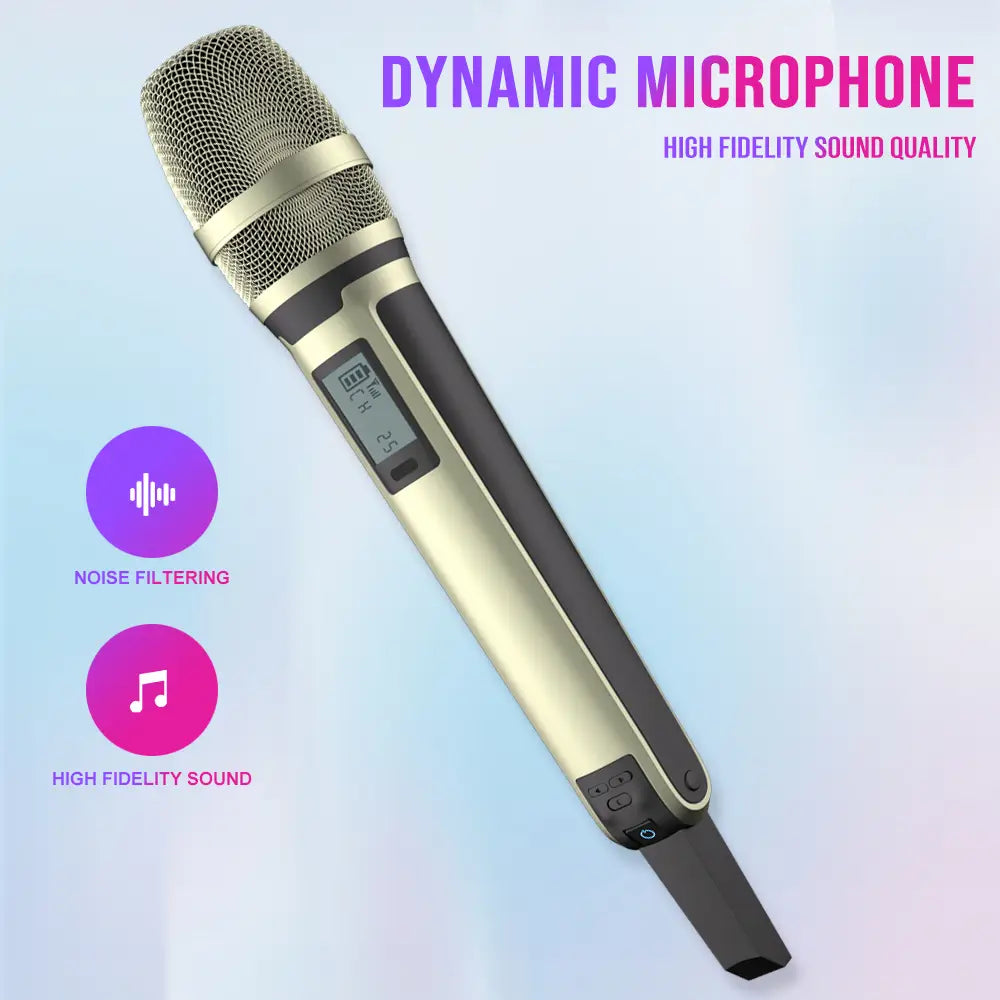 Karaoke Microphone G-MARK SKM9000 2 Channels Wireless Mic UHF Frequency For Teaching Wedding
