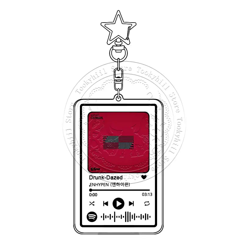 ENHYPEN Music Keychain Main Song Kpop Idea Bag Decorate Accessories Keyring Pop Songs No Doubt Pendant Girl Birthday Gift
