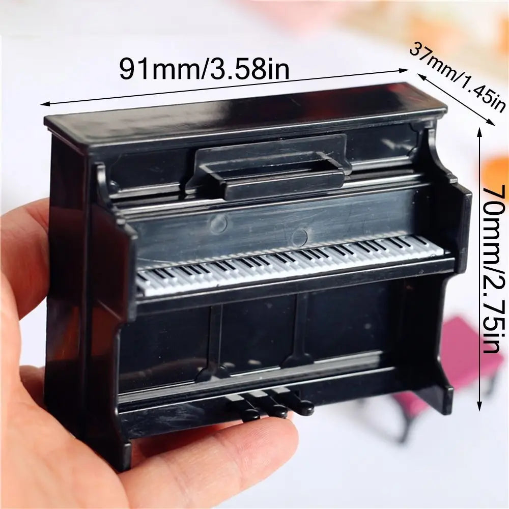 Playing House Dollhouse Musical Instruments 1/12 Doll Piano Craft Wood Multicolor Miniature Pianoforte Doll Accessories