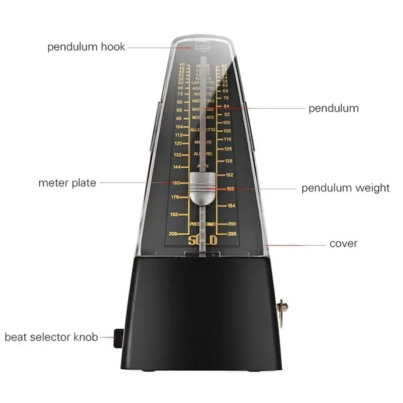 A06F-Standard Precision Mechanical Metronome Is Suitable For Piano Guitar Violin Bass And Other Instruments