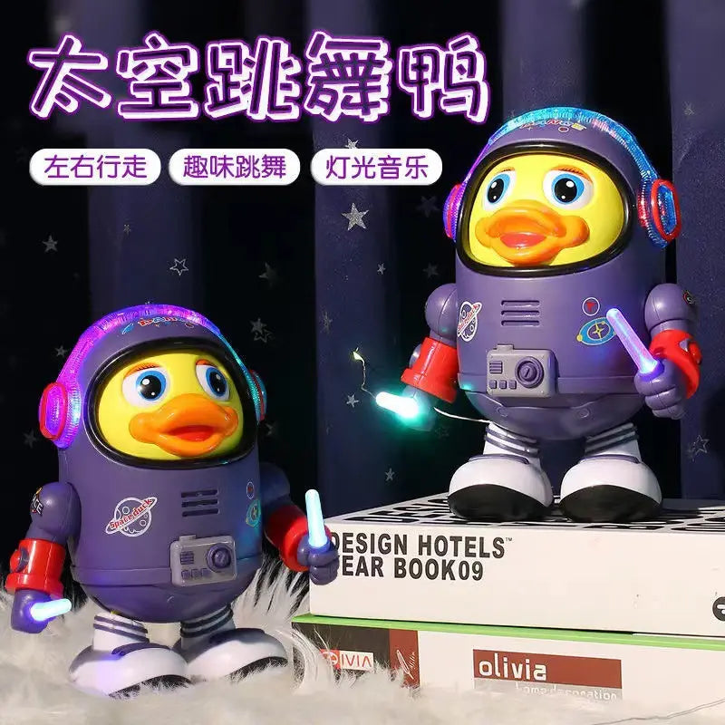 Cartoon Space Duck Dancing Astronaut Electric Dancing Colorful Flashing And Sound Musical Interactive Educational Toys Kids Gift