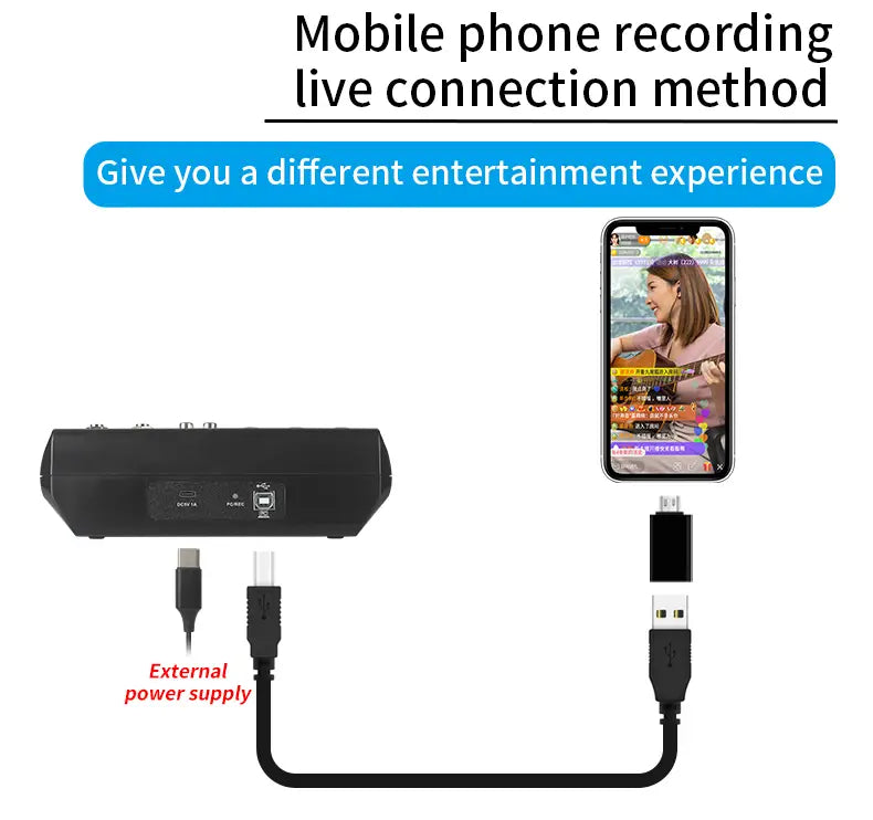 5 - Way Computer Recording Free Drive Sound Card Mixing Console Mixer Audio Professional Pro Audio Equipment Interface Processor