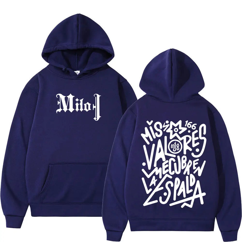 Rapper Milo J Fashion Graphic Hoodie Men Women Vintage Pullover Loose Casual Thick Oversized Gothic Punk Hooded Sweatshirts Top