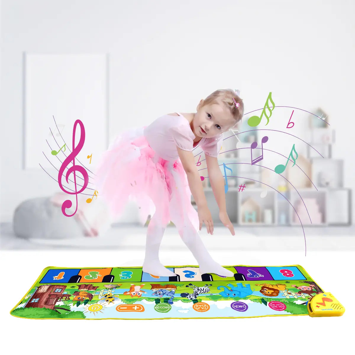 Coolplay Musical Piano Mat for Kids Toddlers Floor Keyboard Dance Mat with 8 Animal Sounds Baby Mat Educational Toys