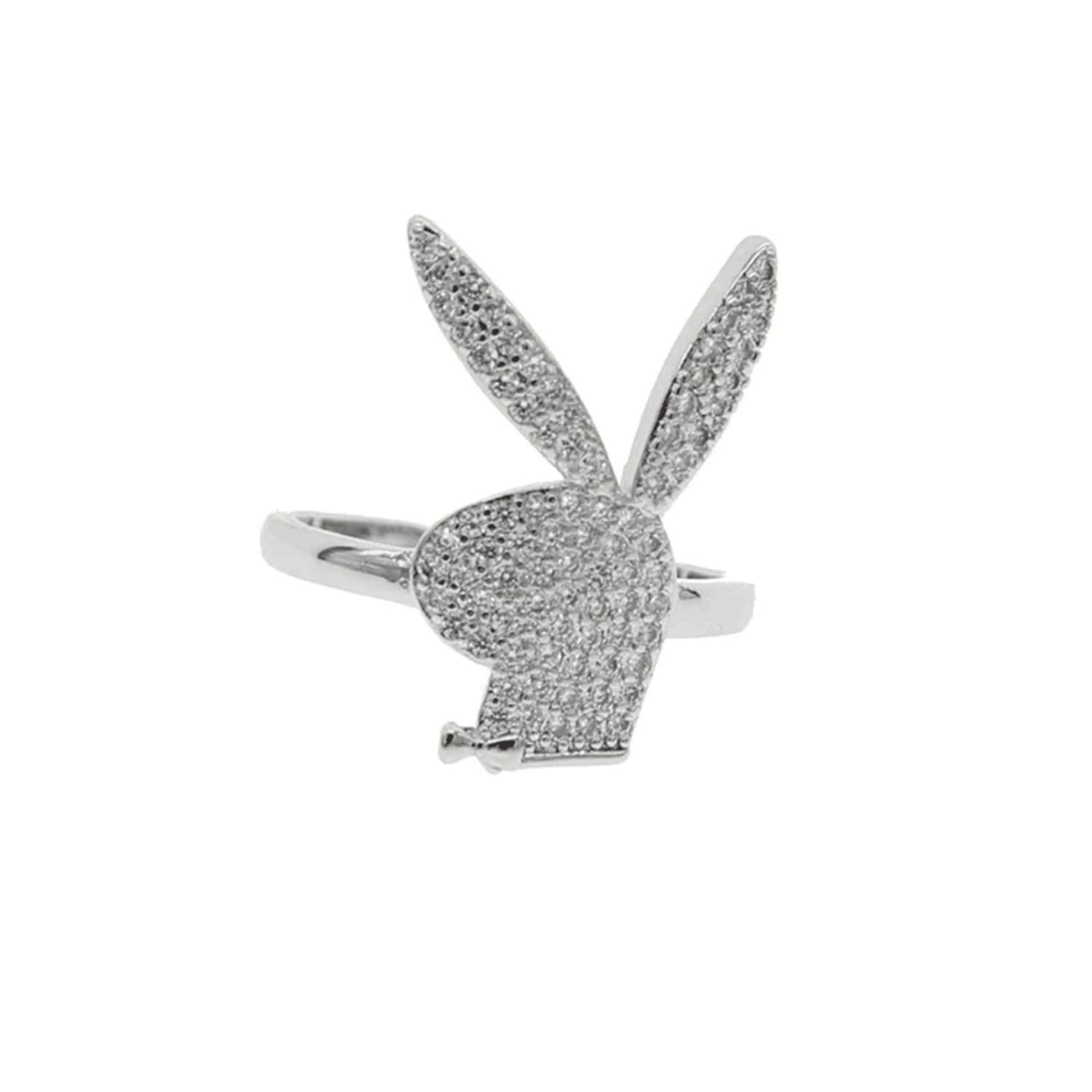 Elegant Shiny Hip Hop Rock Style Bunny Adjustable Open Ring Unique Jewelry Perfect Gift for Men Women