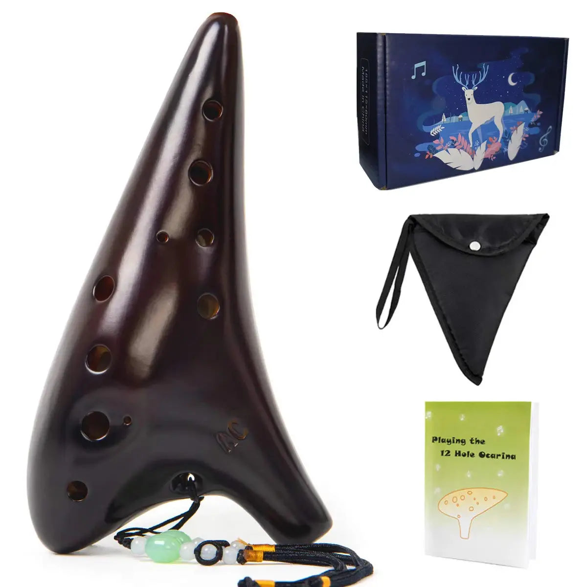 Miwayer Ocarina12 Tones Alto C High Quality Ocarina Classic Flute Musical Instrument Good Gift for Beginners Chinese Tao